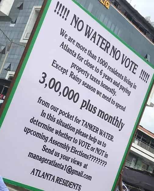 'NO WATER NO VOTE' Citizens' Position