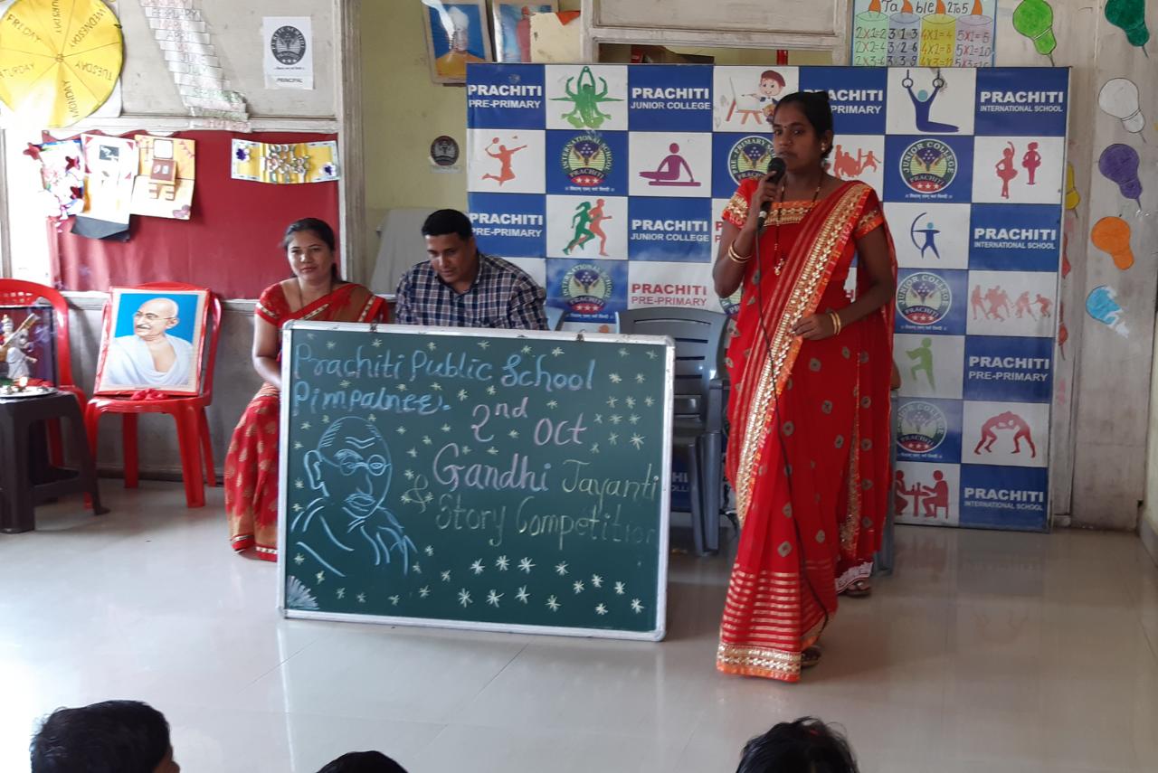 पिंपळनेर प्रचिती पब्लिक स्कूलमध्ये गांधी जयंतीनिमीत्त कथाकथन स्पर्धा उत्साहात