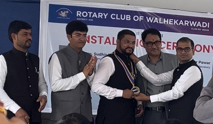 रोटरी क्लब ऑफ वाल्हेकरवाडीच्या अध्यक्षपदी सुधीर मरळ यांची नियुक्ती
